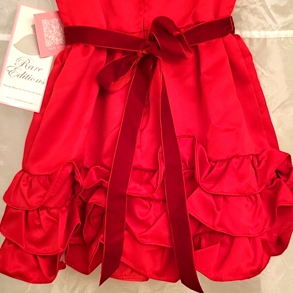 NEW Rare Editions Toddler Girl Fancy Dress, Rhinestones, Pearls & Velvet Trim, 5 - Picture 11 of 13